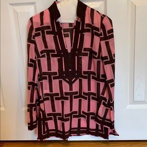 Tory Burch Tunic- Pinkish Brown Print Color❌sold❌
